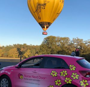 Dreams project with elderly lady and nurse caregiver coming in to land