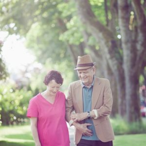 Female carer provides short term care for an elderly gentleman